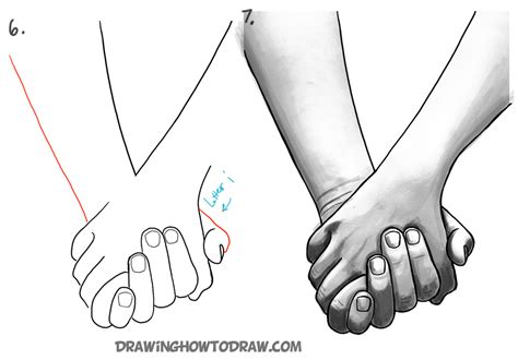 How to Draw Holding Hands with Easy Step by Step Drawing Tutorial – How ...