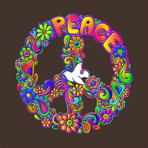 Hippie Flower Power Peace Sign - Peace Symbol Flower - T-Shirt | TeePublic