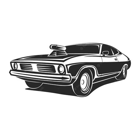 Premium Vector | Muscle car vector art poster t-shirt illustration