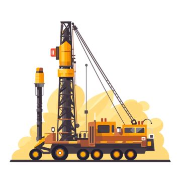 Drilling Rig Clipart An Hydraulic Drill And Drilling Rig In A Flat ...