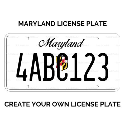 Custom Maryland License Plate / Replica Maryland License Plate / Maryland License Plate With ...