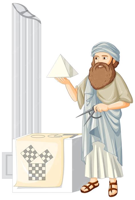 Free Vector | Pythagoras cartoon character on white background