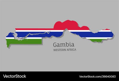 Map gambia with national flag Royalty Free Vector Image