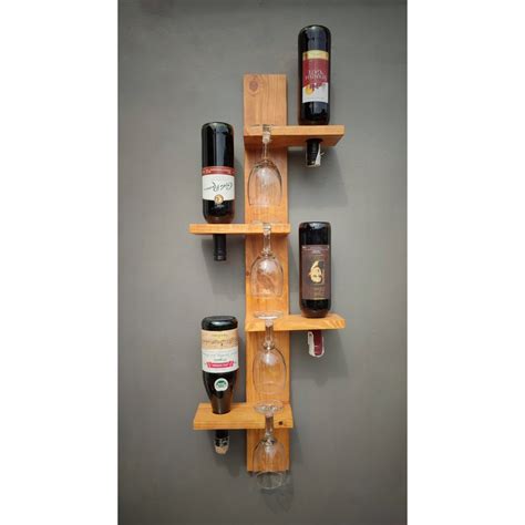 4-Wine v.2 Wall-mounted Wooden Hanging Wine Rack | Shopee Philippines