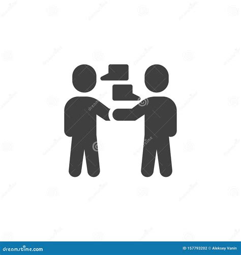 Two People Talking Vector Icon Stock Vector - Illustration of conference, agreement: 157793202