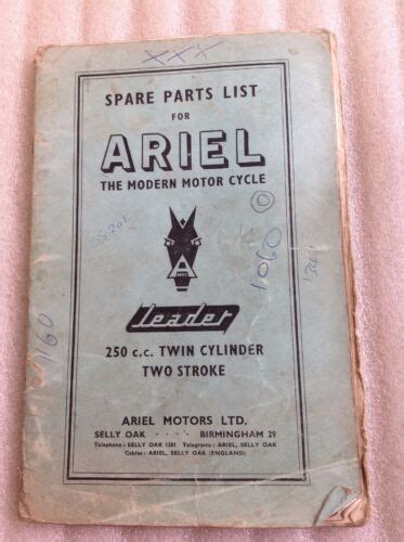 Ariel Leader 250 spare parts manual catalogue 1958 | eBay