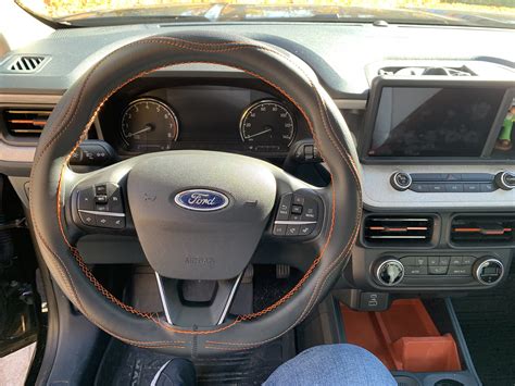 Cheap XLT orange accent steering wheel cover | MaverickTruckClub - 2022+ Ford Maverick Pickup ...