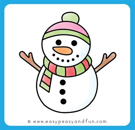 Easy Christmas Drawings Snowman