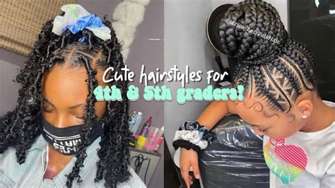 Cute back to school hairstyles for black girls | 4th & 5th grade - YouTube