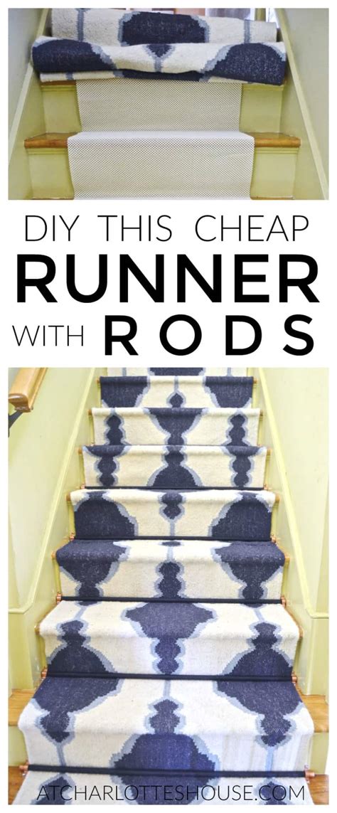 DIY Staircase Runner with Stair Rods