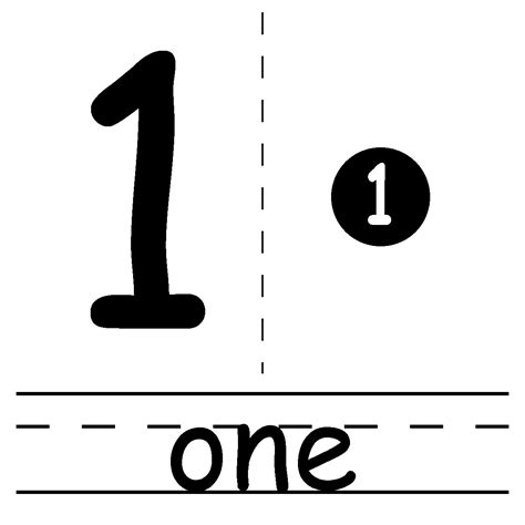 Printable Number 1 Outline