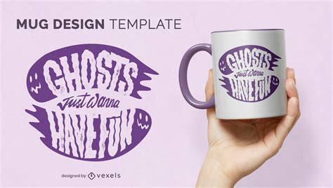 Ghosts Wanna Have Fun Mug Design Vector Download