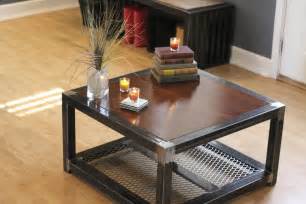 Steel And Wood Coffee Table | Welded furniture, Coffee table wood, Metal furniture design