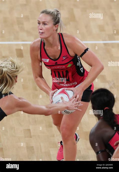 Chelsea Pitman of the Thunderbirds in action during the Round 3 Super Netball match between the ...