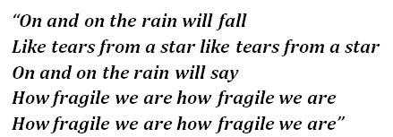 Sting's “Fragile” Lyrics Meaning - Song Meanings and Facts