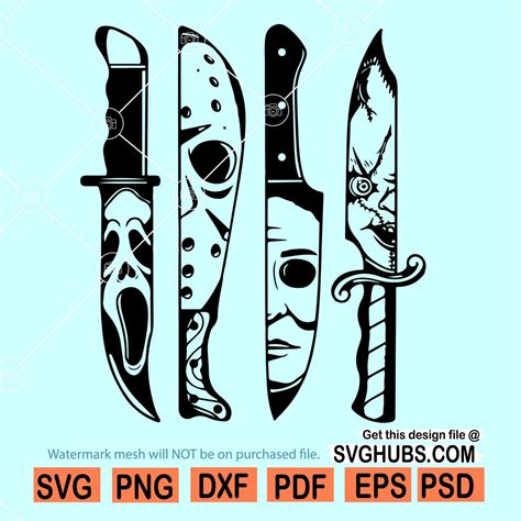 Horror movie characters in knives svg, Michael Myers svg, Jason Voorhees SVG - Svg Hubs