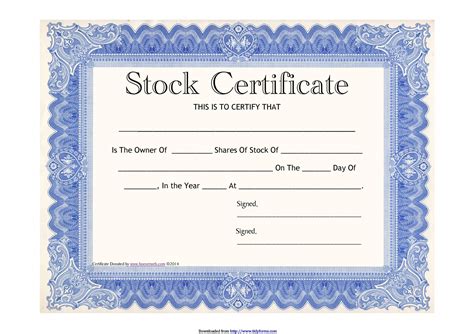 Printable Disney Stock Certificate