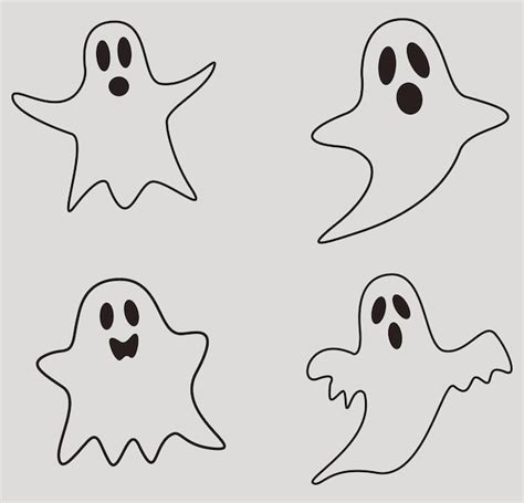 Premium Vector | Ghost Halloween Set