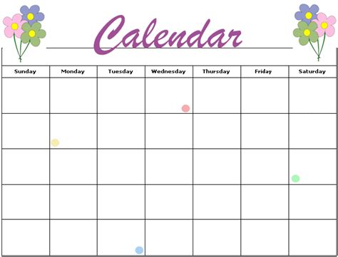 14 Blank Activity Calendar Template Images - Printable Blank Calendar ...