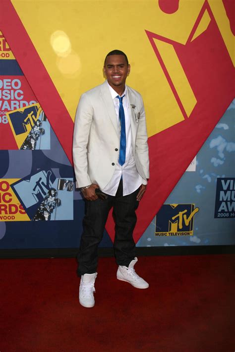 Chris Brown arriving at the Video Music Awards on MTV at Paramount ...