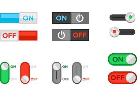 On Off Flat Switch Vector - Download Free Vectors, Clipart Graphics & Vector Art