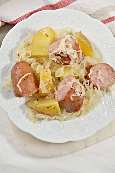 Polish Sausage, Sauerkraut And Potatoes (Crockpot) - Sweet Pea's Kitchen