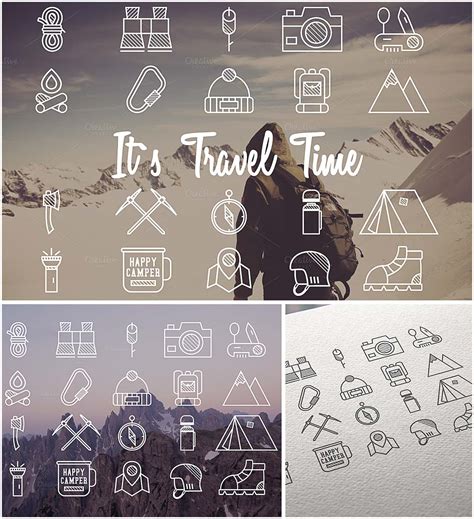 Simple travel icons set | Free download