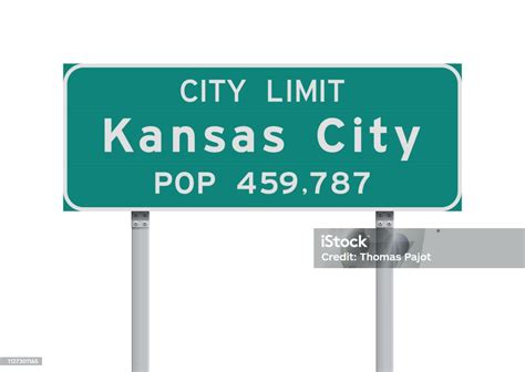 Kansas City City Limit Road Sign Stock Illustration - Download Image ...