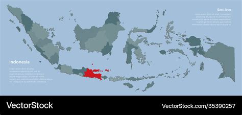 Province east java and country map Royalty Free Vector Image