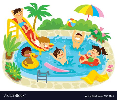 kids-playing-in-a-swimming-pool-vector-26798146 | A WELL LIVED HOUSE