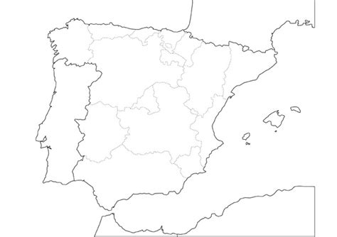 Mapa Espana En Blanco Y Negro - Marcus Reid