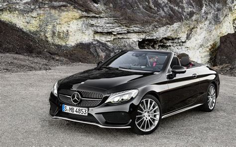 Download wallpapers rocks, black, mercedes-amg, cabriolet, 4matic, c43 ...