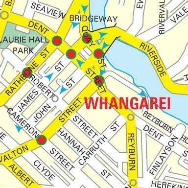 Whangarei Map of New Zealand City | Political Map of New Zealand