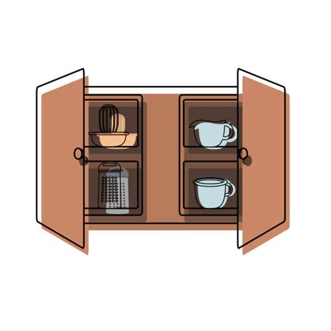 Open Kitchen Cabinet Illustrations, Royalty-Free Vector Graphics & Clip ...