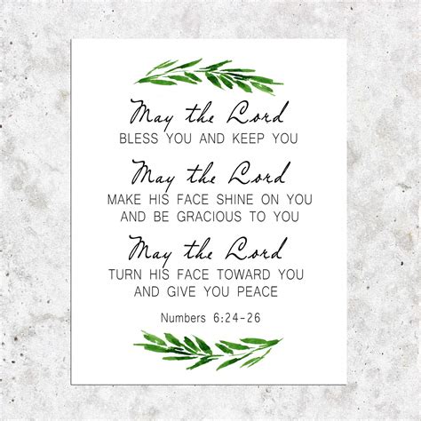 Biblical Wall Art - Numbers 6:24-26 - Greenery Theme Nepal | Ubuy