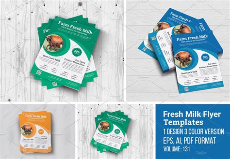 Farm Fresh Milk Flyer Template | Flyer Templates ~ Creative Market