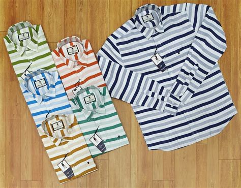 Stripes Pure Cotton Men Striped Shirts, Casual, Full Sleeves at Rs 330 ...