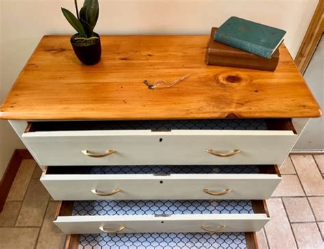 Restored White Antique Farmhouse Dresser W/ Stained Wood Top Pleas Read ...