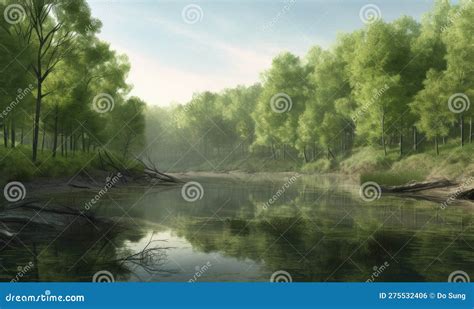 Serene Forest Clearing stock illustration. Illustration of beauty - 275532406