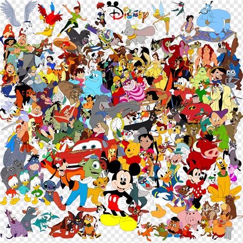 Dibujando el arte de collage de personajes de Walt Disney Company, retro de 80 's, amor ...