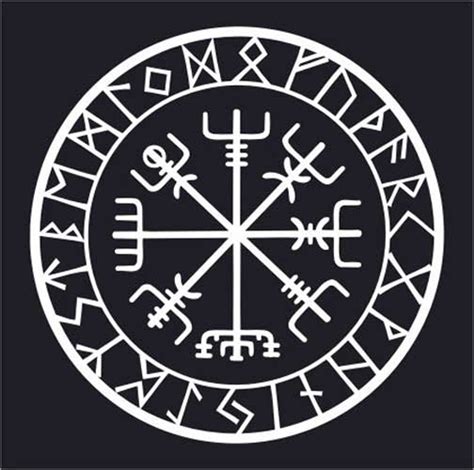 Viking protection runes vegvisir compass talisman white vinyl decal | Viking runes, Protection ...