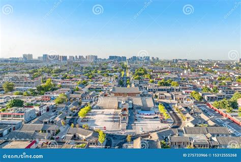 Panorama of Yanghe Building and Historical and Cultural Street, Zhengding County, Shijiazhuang ...