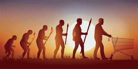 Human Evolution towards the Consumer Society 2170379 Vector Art at Vecteezy