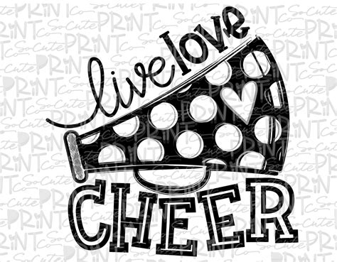 Live love cheer black 18 *Printable PNG* – socuteappliques.net