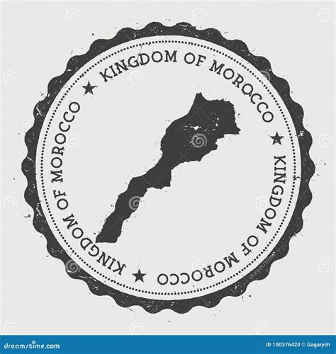 Morocco Hipster Round Rubber Stamp with Country. Stock Vector ...