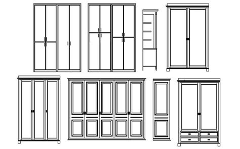 Various designs of cupboard CAD blocks in AutoCAD 2D drawing, CAD file, dwg file - Cadbull