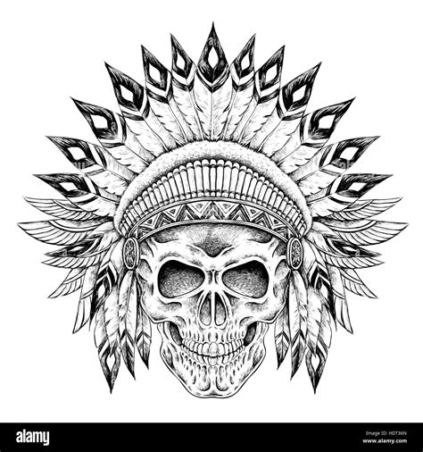 hand drawn Indian style skull in exquisite style Stock Vector Image ...