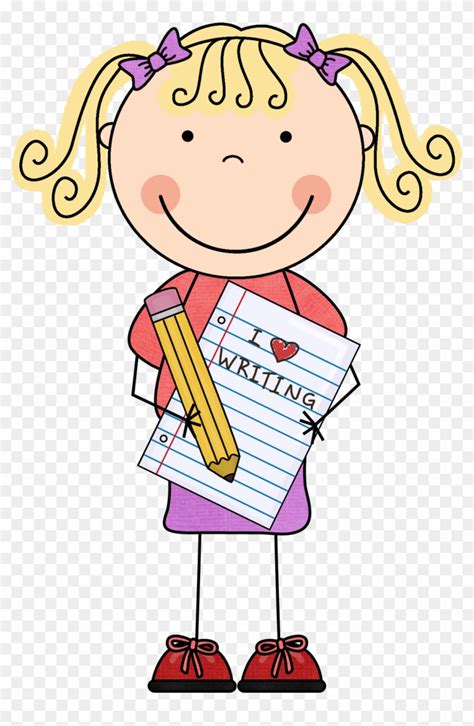 Write Clip Art Children Writing Clipart Images Wikiclipart - Girl With Both Parts - Free ...