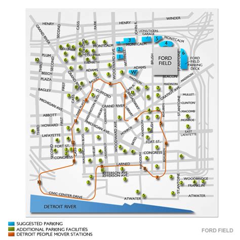 Ford Field Parking - Ford Field Parking Map | Vivid Seats