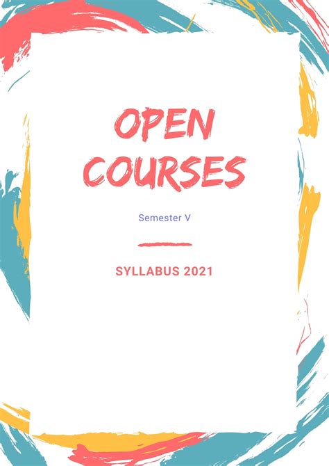 Open Course Syllabus